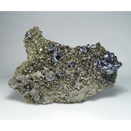 Galena, Pyrite and Calcite on Quartz Bulgaria M04112